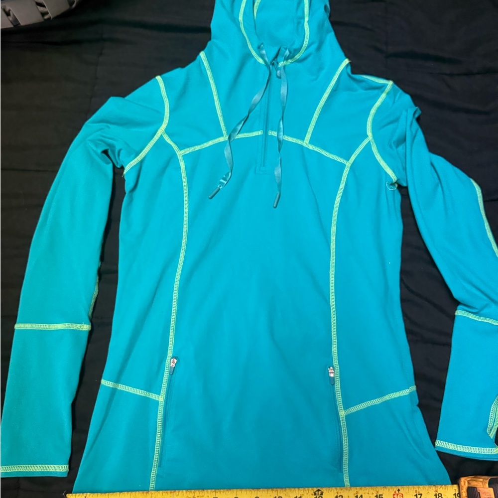 Kirkland Signature Teal Hoodie with Lime Accents